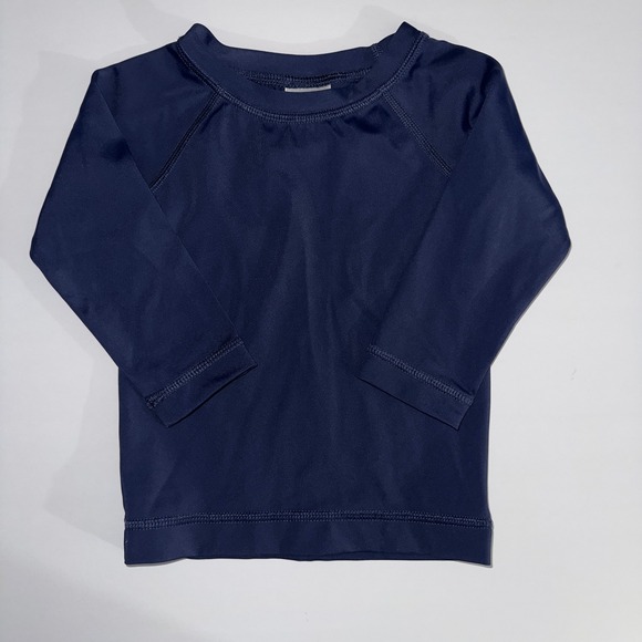 Hanna Andersson Toddler Navy Blue Sunblock LS Rash Guard Top Size 12-18mo - Picture 1 of 4